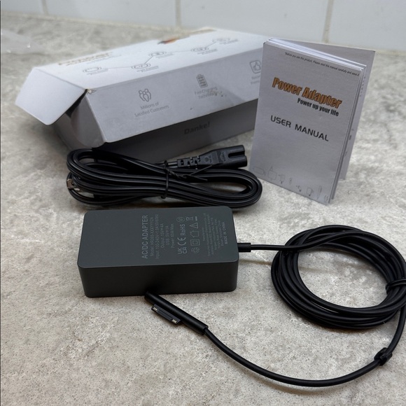Surface Pro Black Power Adapter with Cable box and manual. New opened box. - Picture 1 of 5